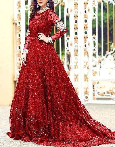 Handwork Heavy Embroidered Net Bridal Maxi Dress 2024 Price in Pakistan