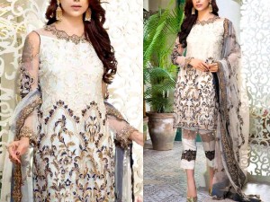 Heavy Embroidered White Organza Wedding Dress 2023 Price in Pakistan