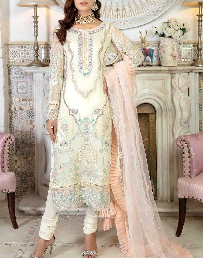 Handwork Heavy Embroidered Organza Formal Wedding Dress 2022 Price in Pakistan