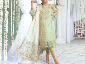 Heavy Embroidered Organza Party Wear Dress 2022