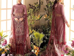 Heavy Embroidered Chiffon Wedding Dress 2022 with Silk Trouser Price in Pakistan