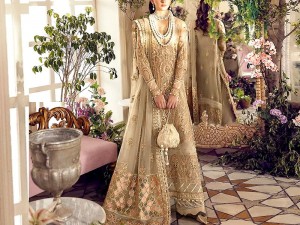 Luxury Heavy Embroidered Chiffon Bridal Dress with Embroidered Chiffon Dupatta