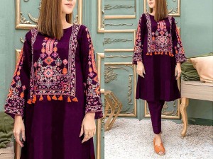 Readymade 2-Piece Embroidered Linen Dress Price in Pakistan