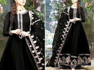 Readymade 3-Piece Embroidered Chiffon Maxi Dress with Embroidered Chiffon Dupatta Price in Pakistan