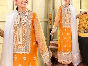 Handwork Embroidered Chiffon Wedding Dress with Embroidered Organza Dupatta Price in Pakistan