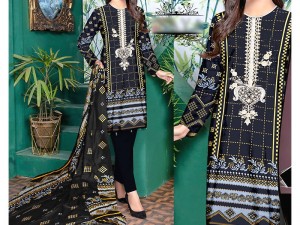 Elegant Sequins Embroidered Linen Dress 2022 with Linen Dupatta Price in Pakistan