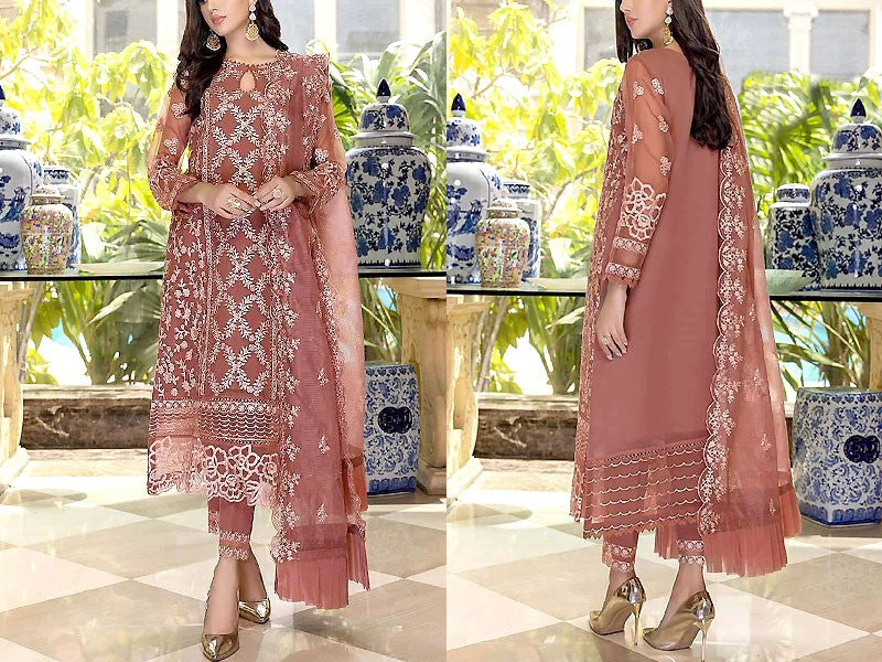 Heavy Embroidered Organza Wedding Dress 2023 Price in Pakistan
