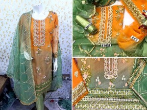Luxury Handwork Embroidered Organza Party Wear Dress 2024 Price in Pakistan