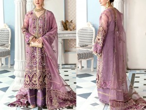 Luxurious Handwork & Heavy Embroidered Organza Bridal Dress 2022 Price in Pakistan
