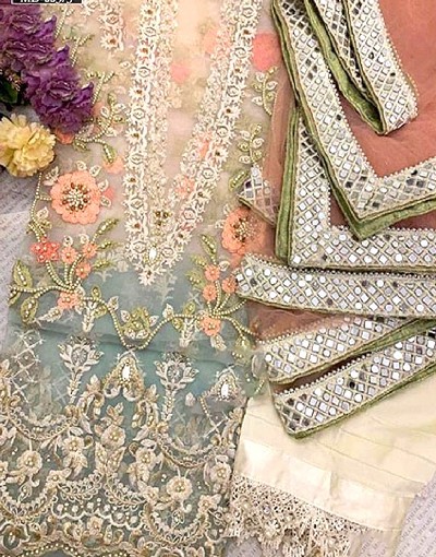 Luxury Handwork Heavy Embroidered Organza Party Wear Dress 2022 Price in Pakistan