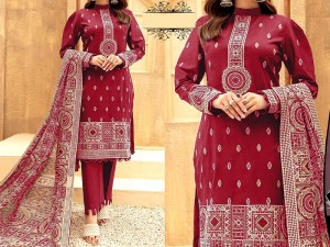 Heavy Sequins Embroidered Dhanak Dress with Embroidered Dhanak Shawl Price in Pakistan
