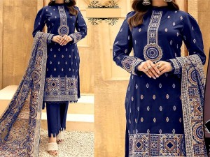 Heavy Sequins Embroidered Dhanak Dress with Embroidered Dhanak Shawl Price in Pakistan