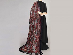 Heavy Embroidered Karandi Black Women's Winter Shawl Price in Pakistan