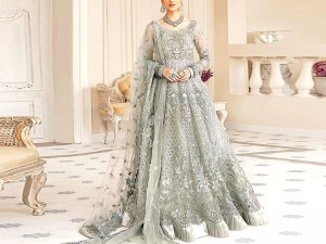 Luxury Heavy Embroidered Net Bridal Maxi Dress 2022 Price in Pakistan
