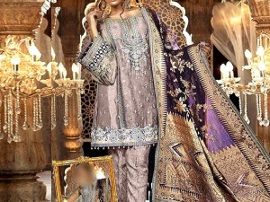 Handwork Embroidered Net Wedding Dress 2024 with Luxury Net Embroidered Shawl