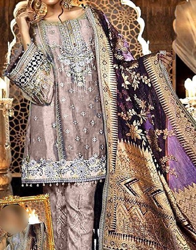 Handwork Embroidered Net Wedding Dress 2024 with Luxury Net Embroidered Shawl Price in Pakistan