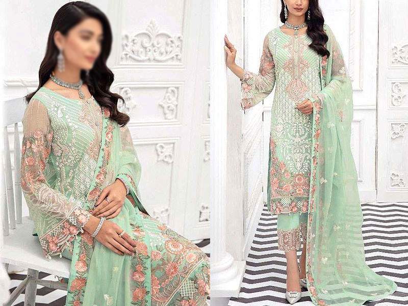 Handwork Heavy Embroidered Chiffon Party Wear Dress 2022 Price in Pakistan