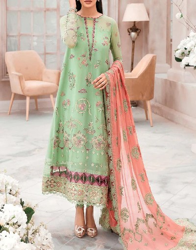 Handwork Heavy Embroidered Chiffon Wedding Dress 2022 Price in Pakistan