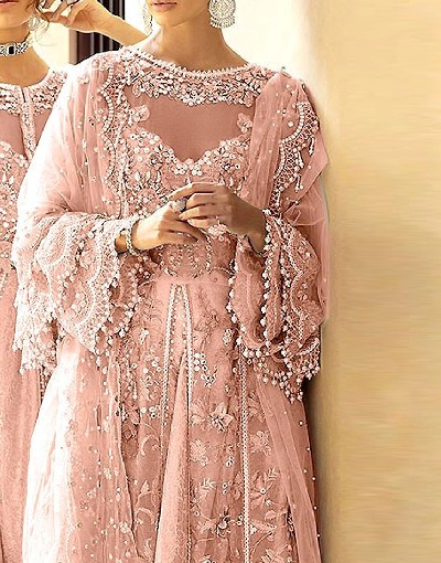 3D & Handwork Heavy Embroidered Organza Wedding Dress 2022 Price in Pakistan