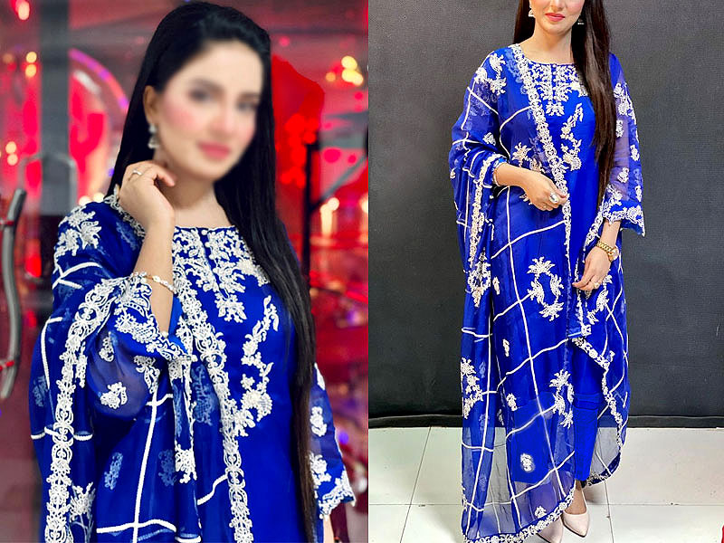 Heavy Embroidered with Handwork Organza Party Wear Dress 2023 Price in Pakistan