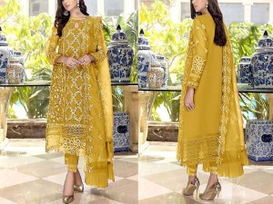 Heavy Embroidered Organza Wedding Dress 2024 Price in Pakistan