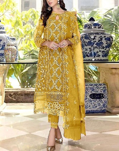 Heavy Embroidered Organza Wedding Dress 2024 Price in Pakistan