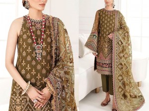 Heavy Embroidered Chiffon Wedding Dress 2024 Price in Pakistan