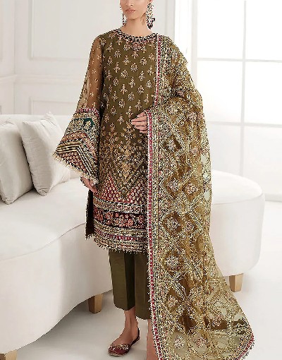 Heavy Embroidered Chiffon Wedding Dress 2024 Price in Pakistan