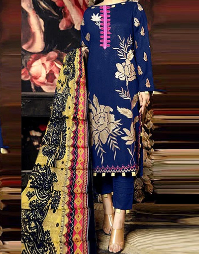 Embroidered Lawn Dress 2023 with Chiffon Dupatta Price in Pakistan