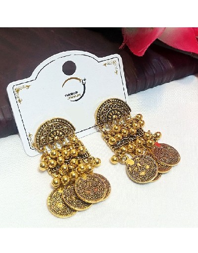 Antique Golden Coins Shape Fashion Earrings Price in Pakistan