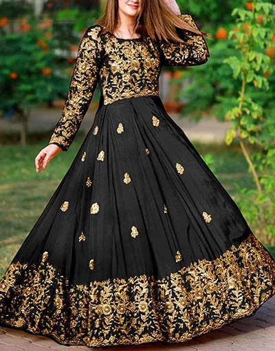 Readymade 2-Piece Embroidered Shamoz Silk Maxi Dress Price in Pakistan