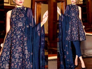 Luxury Embroidered Lawn Suit 2023 with Bamber Chiffon Dupatta Price in Pakistan