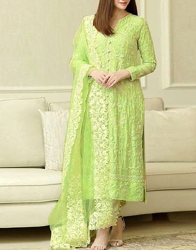 Luxury Embroidered Lawn Dress 2023 with Bamber Chiffon Dupatta Price in Pakistan