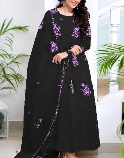 Heavy Embroidered Lawn Dress 2023 with Bamber Chiffon Dupatta Price in Pakistan