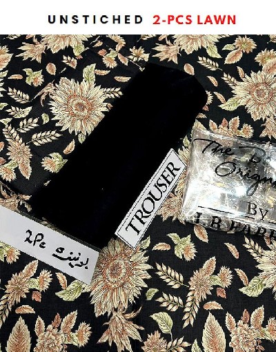 2-Piece Sunflower Print Black Lawn Dress 2023 Price in Pakistan