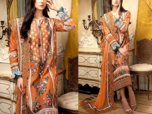Embroidered Lawn Suit 2023 with Chiffon Dupatta Price in Pakistan