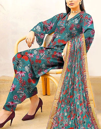 Digital All-Over Print Lawn Dress with Diamond Dupatta Price in Pakistan