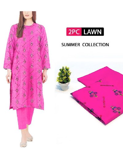 Elegant 2-Piece Embroidered Lawn Suit 2024 Price in Pakistan