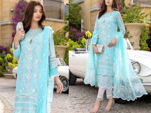 Heavy Embroidered Organza Party Wear Dress 2023