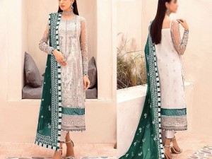 Handwork Heavy Embroidered Organza Party Wear Dress 2024 Price in Pakistan