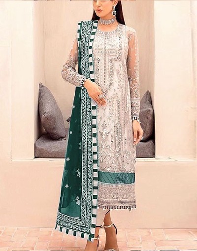 Handwork Heavy Embroidered Organza Party Wear Dress 2024 Price in Pakistan