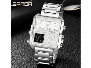 Original Sanda WR3BAR Men's Triple Time Stainless Steel Watch 6023 Price in Pakistan