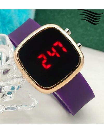 LED Touch Screen Rubber Strap Watch for Kids - Purple Price in Pakistan