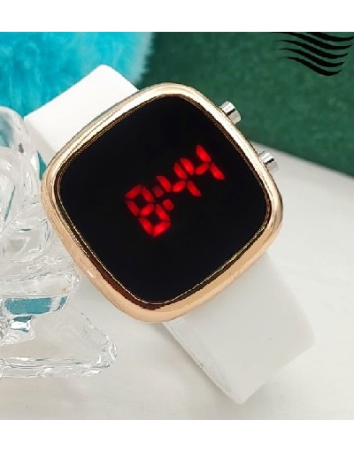 LED Touch Screen Rubber Strap Watch for Kids - White Price in Pakistan