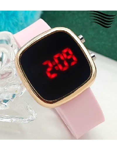 LED Touch Screen Rubber Strap Watch for Kids - Pink Price in Pakistan
