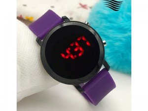 LED Touch Screen Rubber Strap Watch for Kids - Purple Price in Pakistan