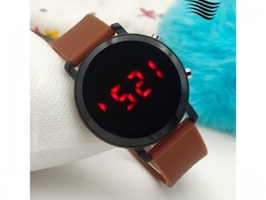 LED Touch Screen Rubber Strap Watch for Kids - Brown Price in Pakistan