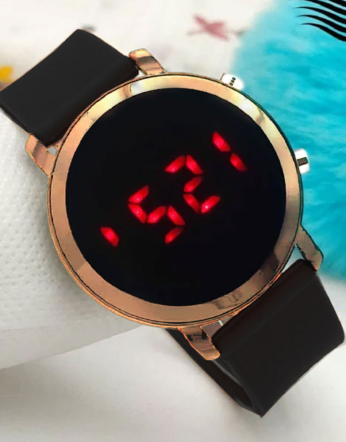 LED Touch Screen Rubber Strap Watch for Kids - Black Price in Pakistan