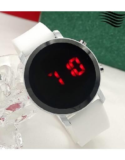 LED Touch Screen Rubber Strap Watch for Kids - White Price in Pakistan