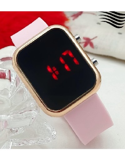 LED Touch Screen Rubber Strap Watch for Kids - Pink Price in Pakistan